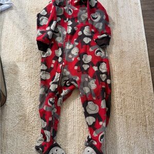 Carter's Red and Gray Animal Print Footie